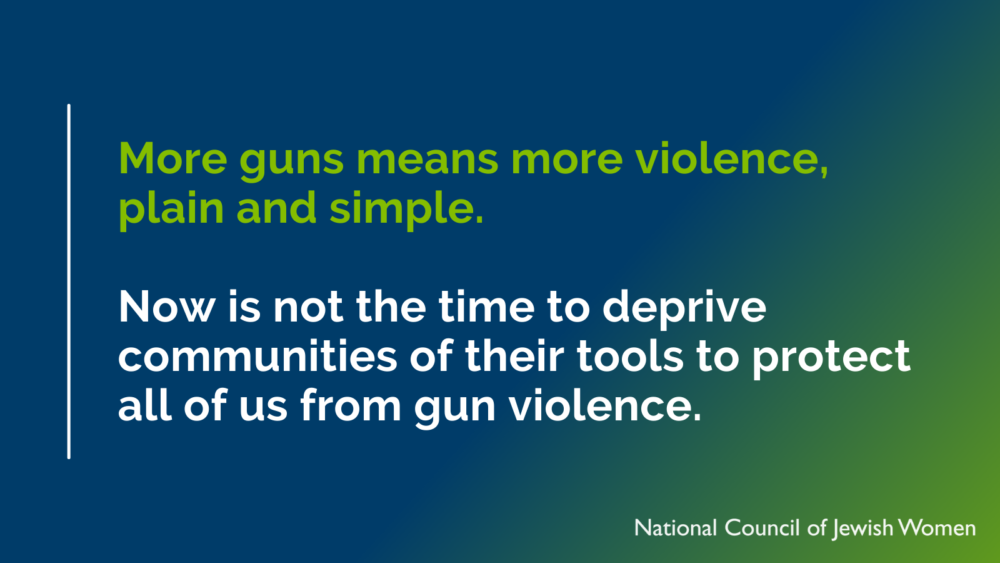 More guns means more violence, plain and simple. Now is not the time to deprive communities of their tools to protect all of us from gun violence.