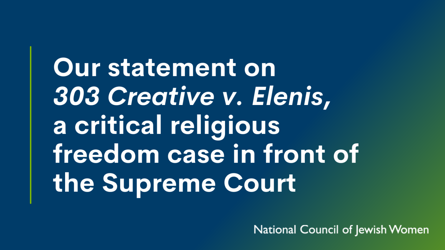National council of jewish women our statement on 303 creative v