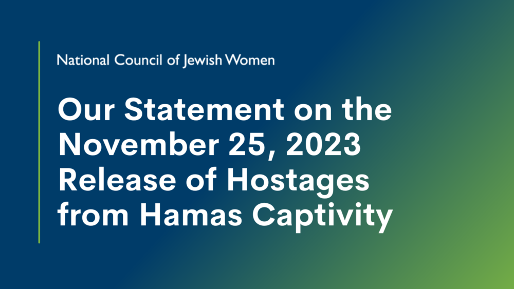 Our Statement on the November 25, 2023 Release of Hostages from Hamas Captivity